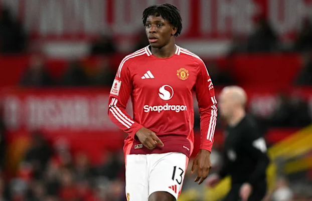 An image of Patrick Dorgu in his Manchester United kit.