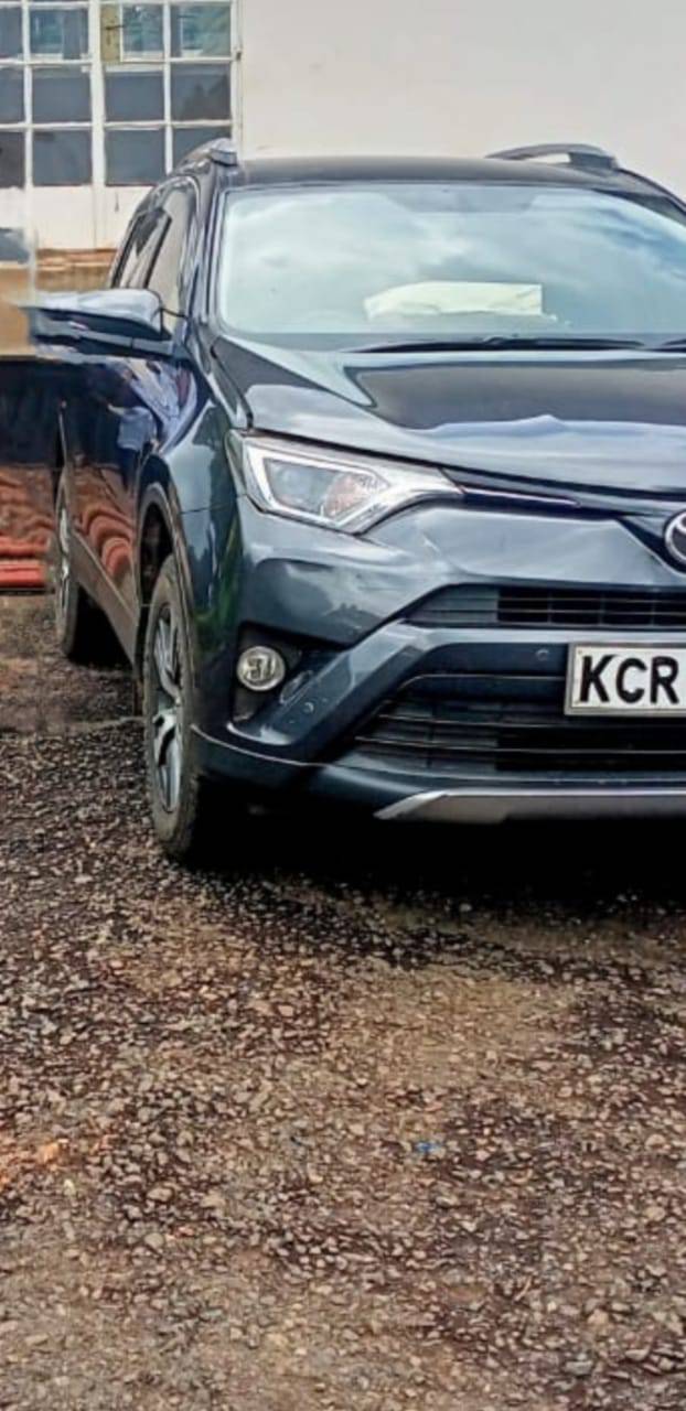 A navy blue Toyota Rav4 previously assigned to former KEWASCO MD Kibii Siele, pictured weeks after his term ended, now allegedly used for private errands despite government asset recovery protocols