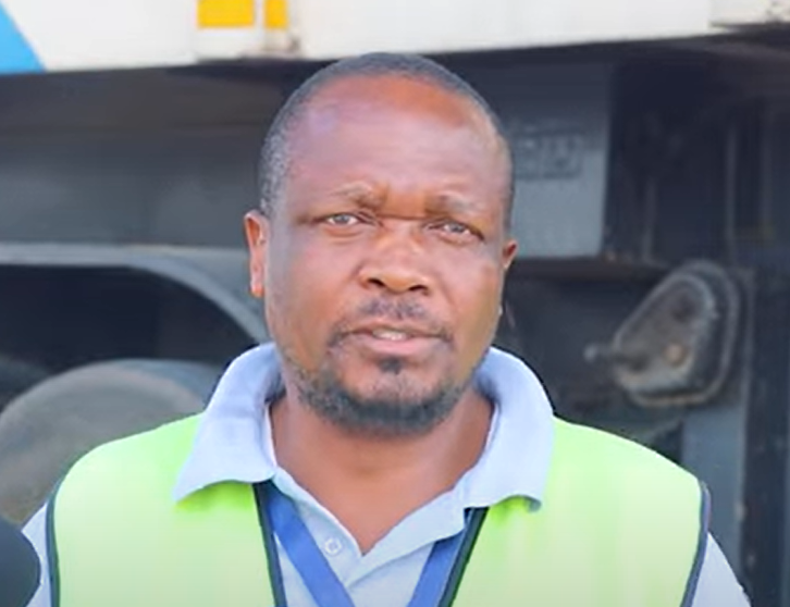 Assistant operations manager at Danka Africa Kenya Limited, Jackson Kimuyu, speaks on truck evasion tactics at Mlolongo Weighbridge.