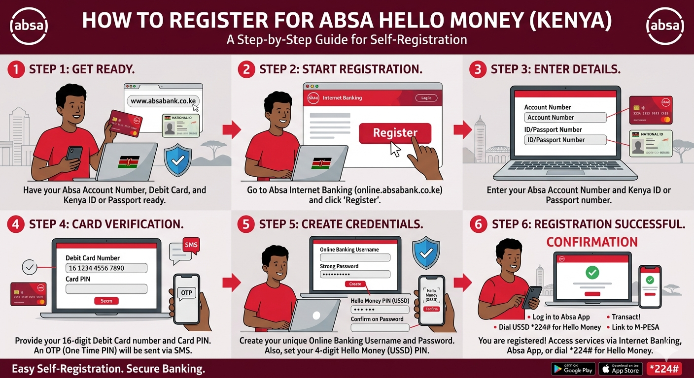 Step-by-Step Guide On How To Register For Absa Hello Money In Kenya