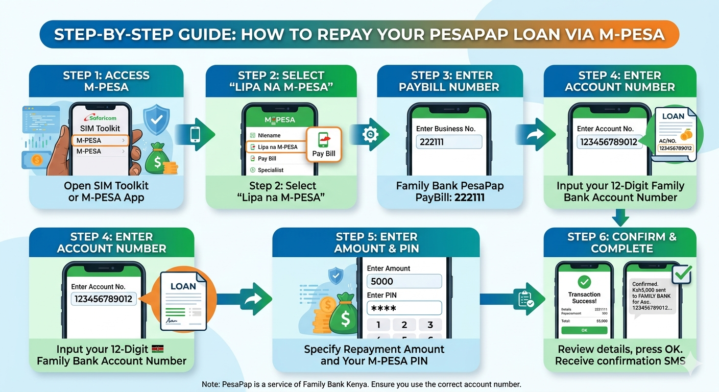 How To Repay PesaPap Loan Via M-Pesa Fast and Avoid Penalties