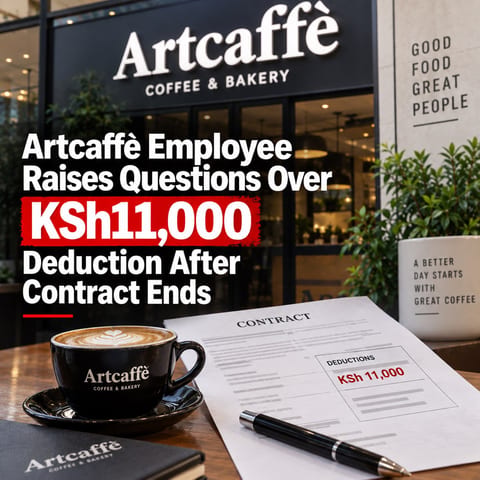 Artcaffè Employee Raises Questions Over KSh11,000 Deduction After Contract Ends