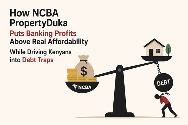 How NCBA PropertyDuka Puts Banking Profits Above Real Affordability While Driving Kenyans into Debt Traps