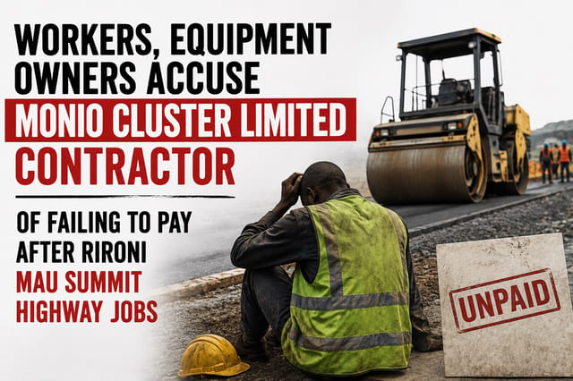 Workers, Equipment Owners Accuse Monio Cluster Limited Contractor of Failing to Pay After Rironi Mau Summit Highway Jobs