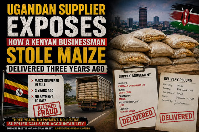 Ugandan Supplier Exposes How a Kenyan Businessman Erick Oduk Stole Maize Delivered To Dandora Millers