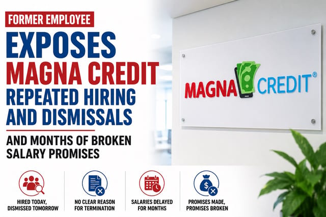 Former Employee Exposes Magna Credit Repeated Hiring and Dismissals and Months of Broken Salary Promises
