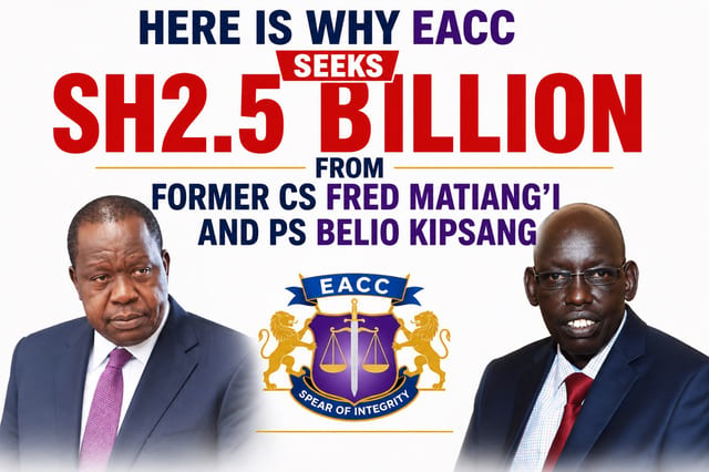 Here is why EACC Seeks Sh2.5 Billion From Former CS Fred Matiang'i and PS Belio Kipsang