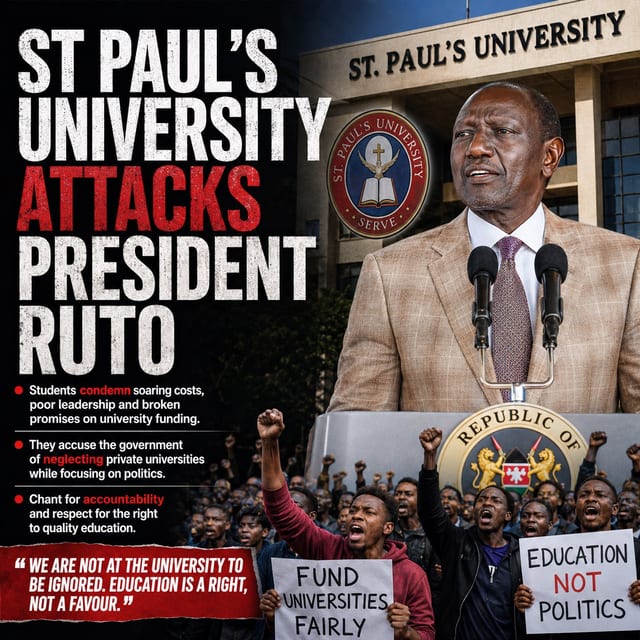 Six Months Promise Culture: St Paul's University Attacks President Ruto