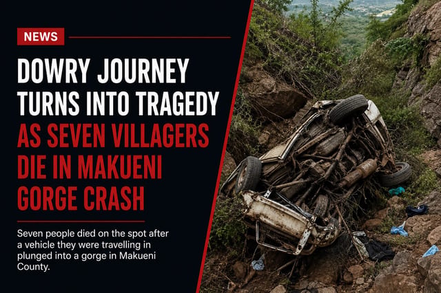 Dowry Journey Turns Into Tragedy as Seven Villagers Die in Makueni Gorge Crash