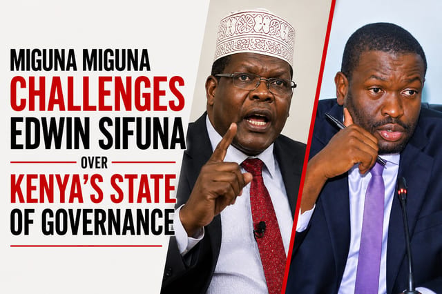 Miguna Miguna Challenges Edwin Sifuna Over Kenya’s State of Governance