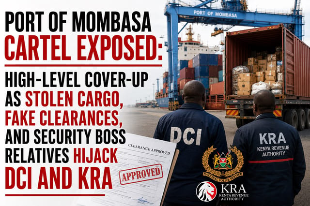Port of Mombasa Cartel Exposed: High-Level Cover-Up as Stolen Cargo, Fake Clearances, and Security Boss Relatives Hijack DCI and KRA