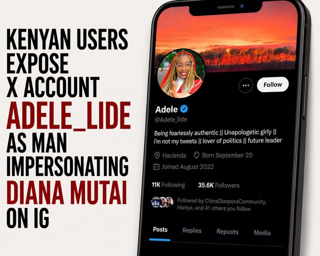Kenyan Users Expose X account Adele_lide as Man Impersonating Diana Mutai on IG