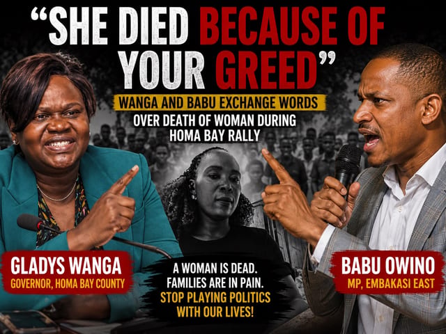 She Died Because of Your Greed, Wanga and Babu exhange Words Over Death of Woman During Homa Bay Rally
