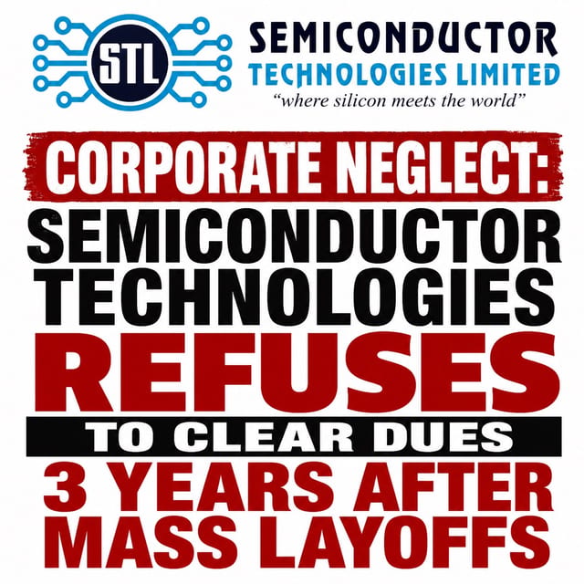 Corporate Neglect: Semiconductor Technologies Refuses to Clear Dues 3 Years After Mass Layoffs