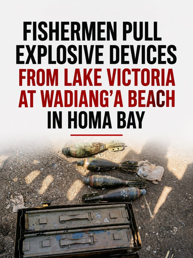 Fishermen Pull Explosive Devices From Lake Victoria at Wadiang'a Beach in Homa Bay