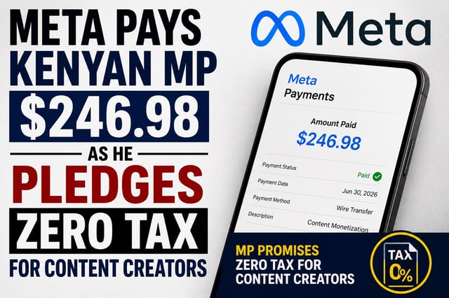 Meta Pays Kenyan MP $246.98 as He Pledges Zero Tax for Content Creators