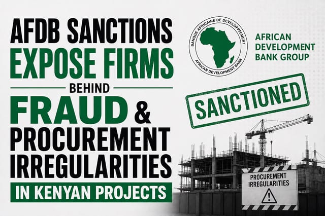 AfDB Sanctions Expose Firms Behind Fraud and Procurement Irregularities in Kenyan Projects