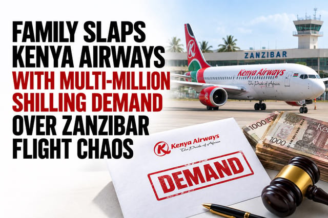 Family Slaps Kenya Airways With Multi-Million Shilling Demand Over Zanzibar Flight Chaos