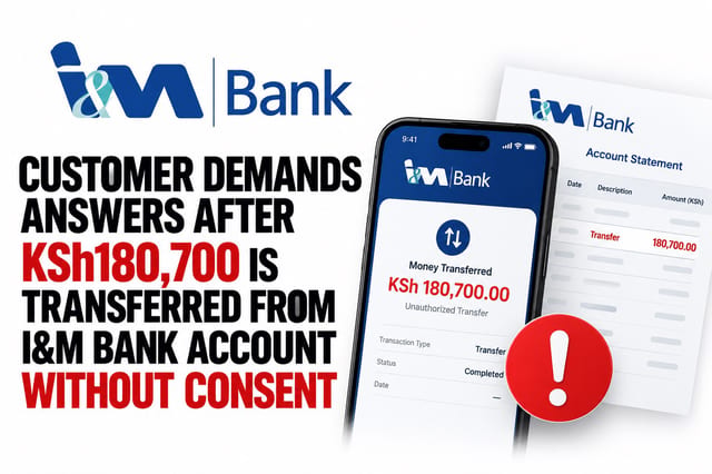 Customer Demands Answers After KSh180,700 Is Transferred From I&M Bank Account Without Consent