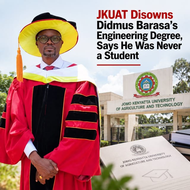 JKUAT Disowns Didmus Barasa’s Engineering Degree, Says He Was Never a Student