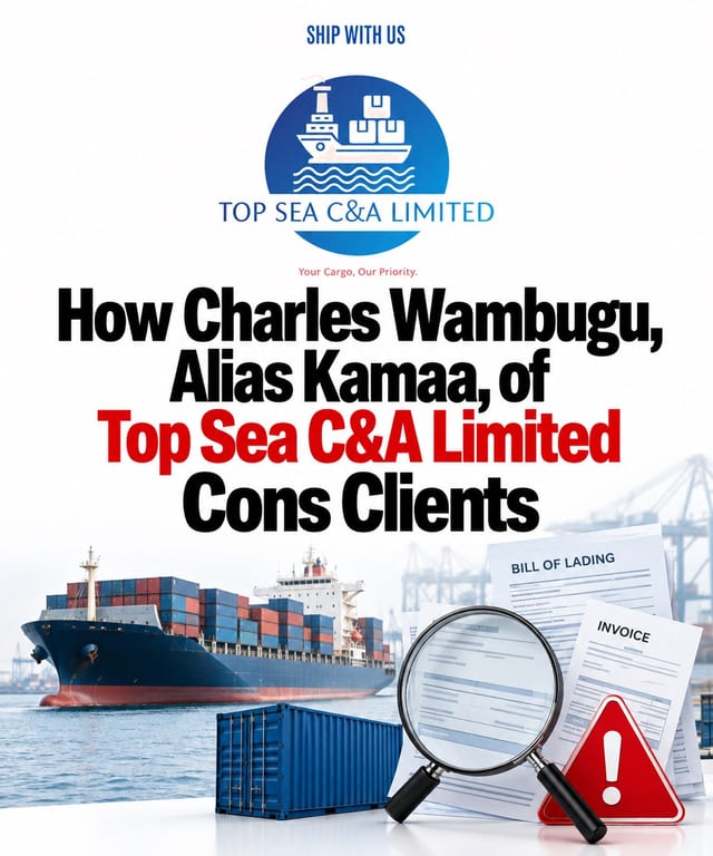How Charles Wambugu, Alias Kamaa, of Top Sea C&A Limited Cons Clients