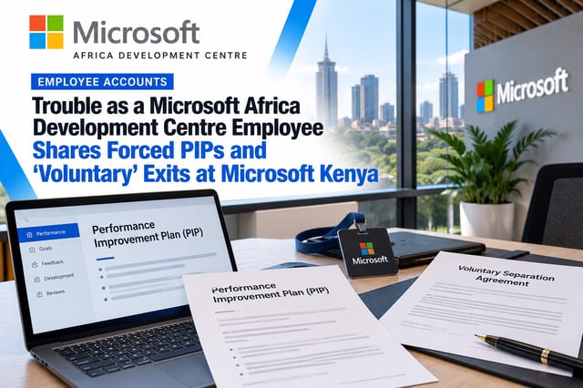 Trouble as a Microsoft Africa Development Centre Employee Shares Forced PIPs and 'Voluntary' Exits at Microsoft Kenya