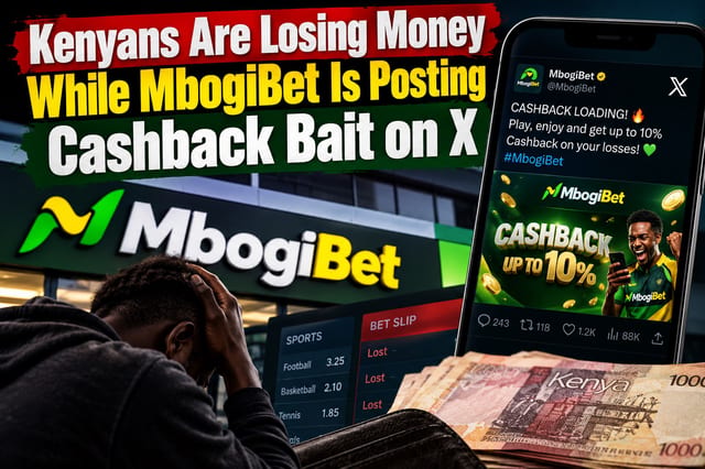 Kenyans Are Losing Money While MbogiBet Is Posting Cashback Bait on X