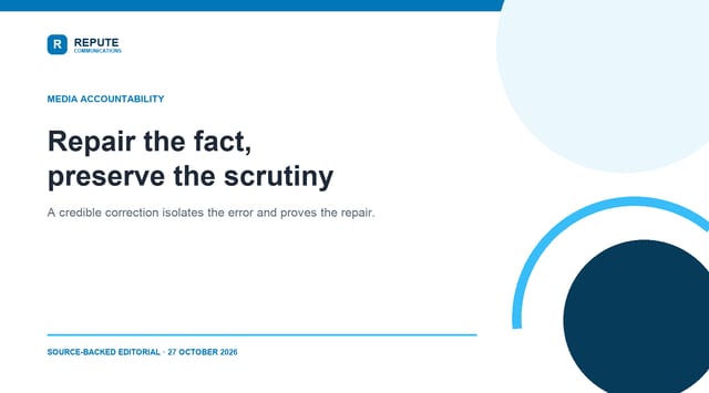 Repair the fact, preserve the scrutiny