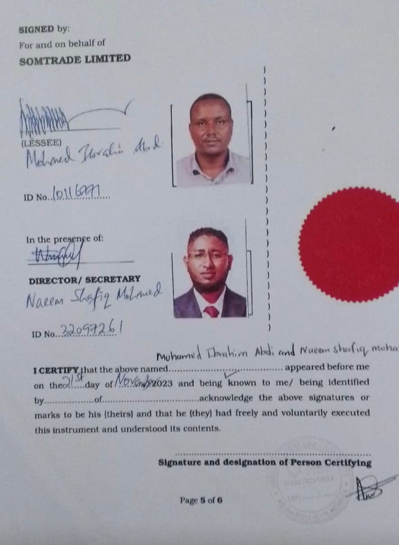 Names and signatures of the directors of Somtrade LTD