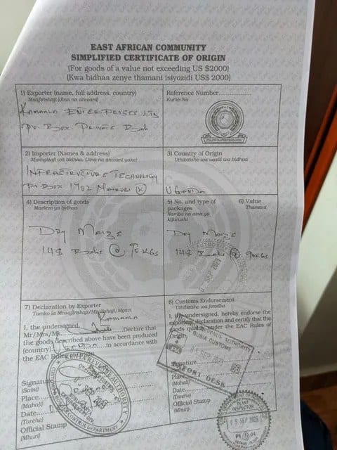 Certificate of Origin