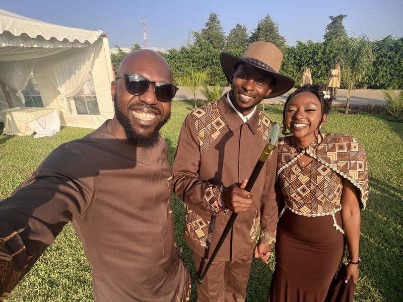 CNN's International correspondent Larry Madowo with Isaya and his wife President William Ruto's daughter Charlene Ruto