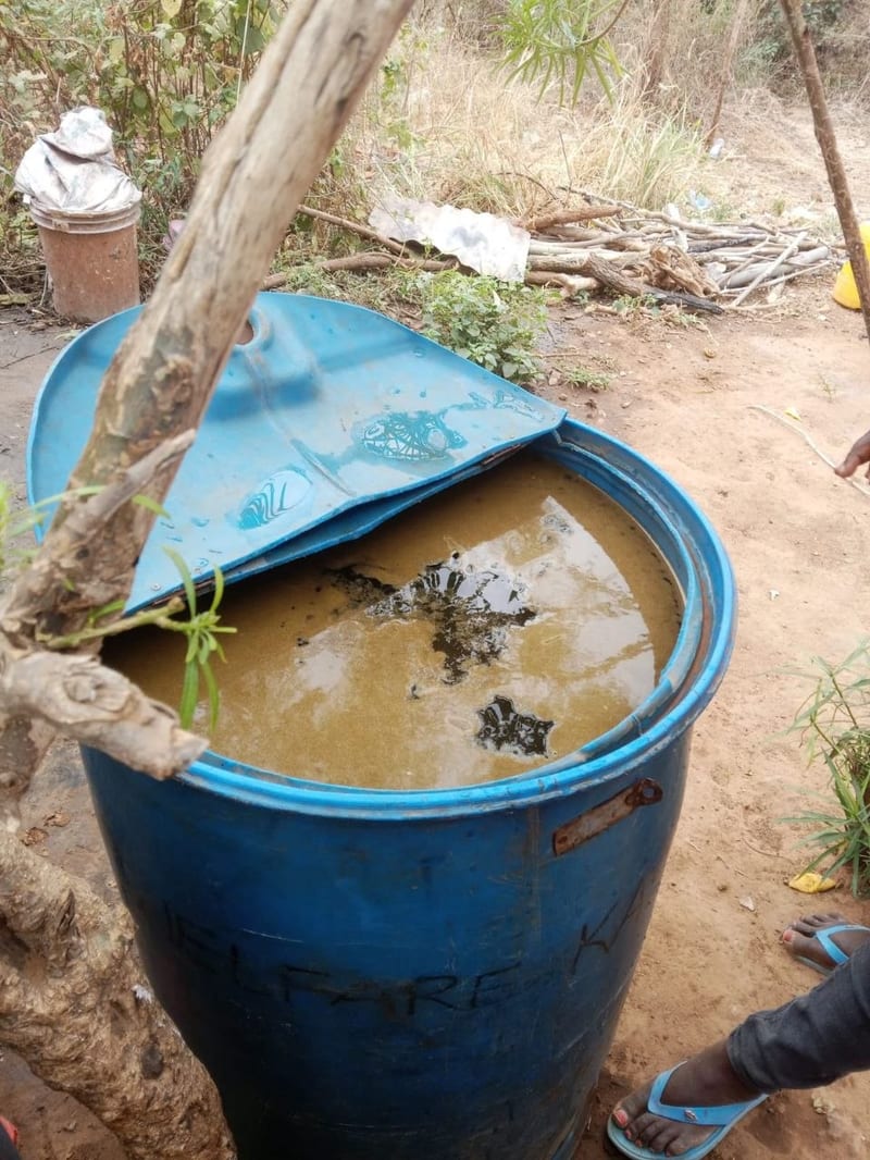 Polluted water from River Tana
