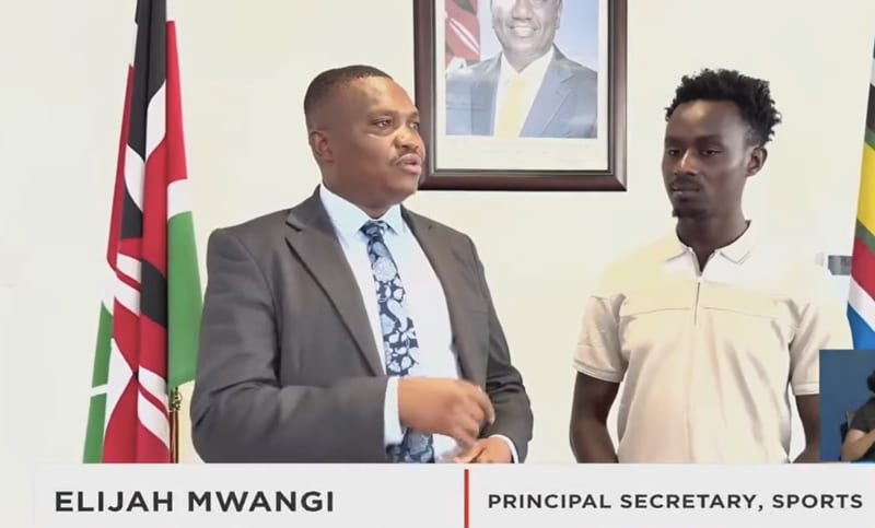 a screenshot of PS Mwangi meeting Kiarie in May