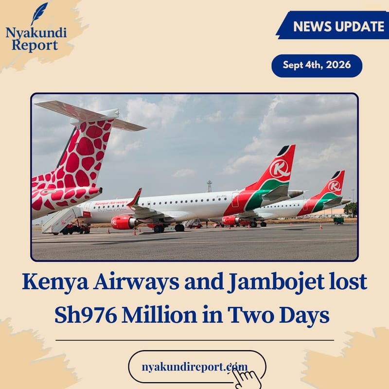 Kenya Airways and Jambojet lost an estimated Sh976 million in two days during the recent airport workers’ strike