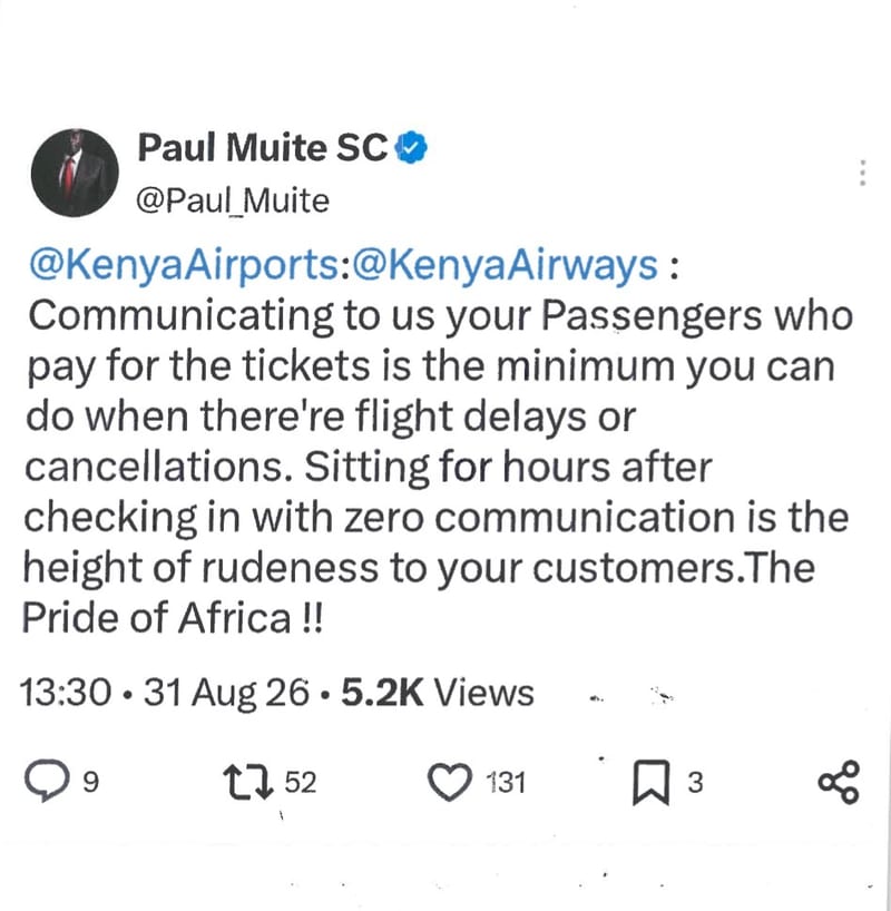 SC Muite's Tweet