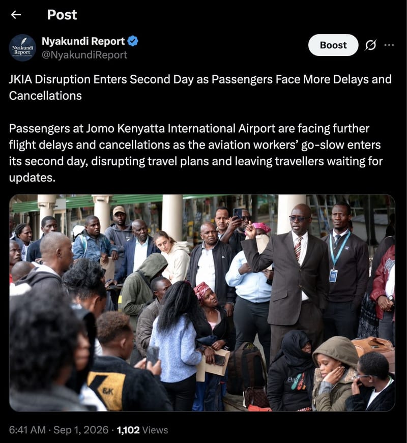 JKIA Disruption Enters Second Day as Passengers Face More Delays and Cancellations