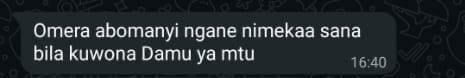 A message from Joseph Waswa to the journalist