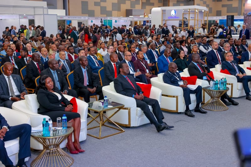 Prime Cabinet Secretary Musalia Mudavadi addressing delegates during the Aviation Africa Summit & Exhibition 2026 in Nairobi.