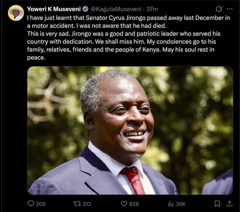 Museveni Via X