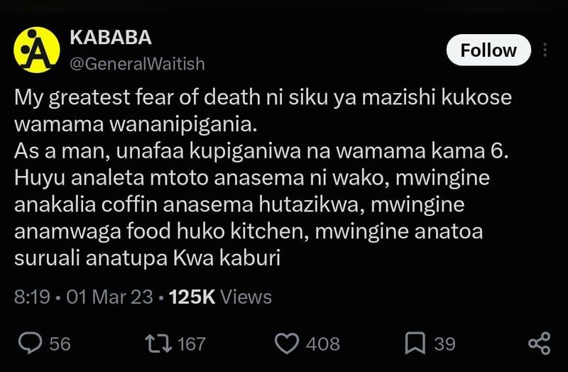 Kababa's tweet