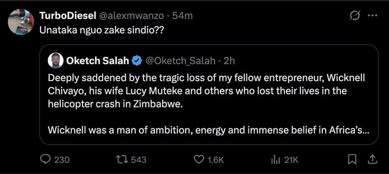 Oketch salah mocked