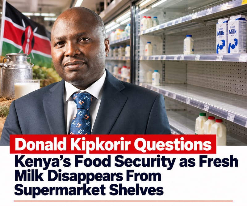 Donald Kipkorir Questions Kenya’s Food Security as Fresh Milk Disappears From Supermarket Shelves