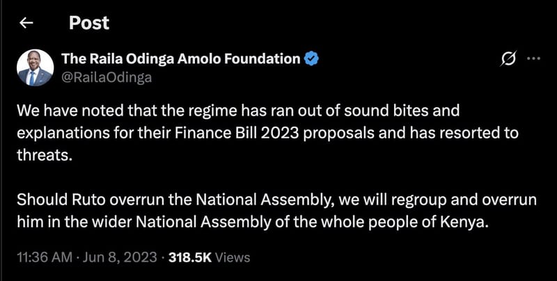 The Past Post made by the Late Raila Odinga