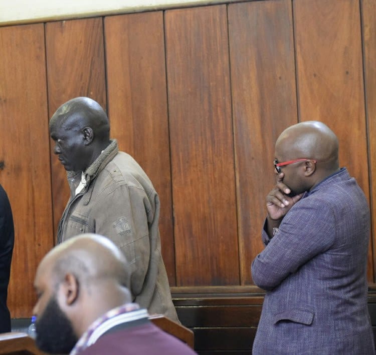 Third accused Duncan Otieno Bokella and ninth accused Martin Murathe at city court on Friday after they were convicted of defrauding judiciary Sh80 million