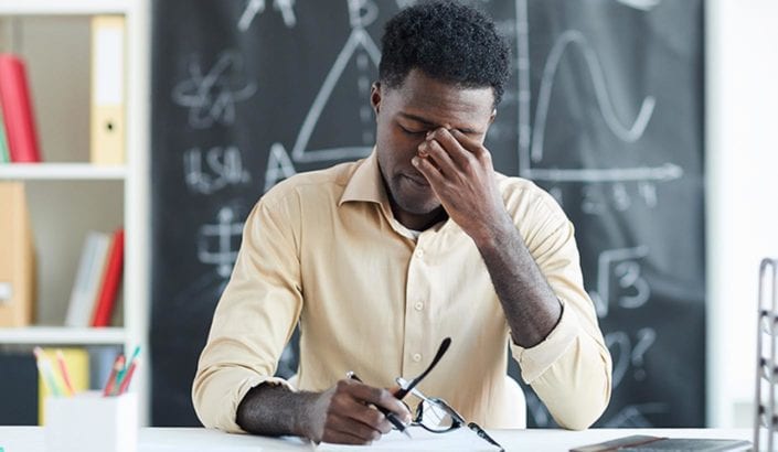 Tired teacher