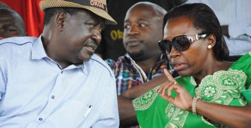 CAPTION: ODM Party Leader Raila Odinga and former long-time Gichugu Member of Parliament Martha Karua