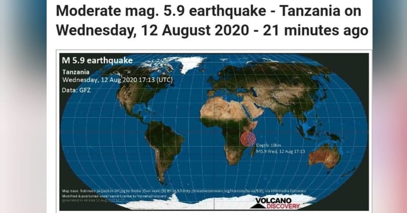 Magnitude 6.0 Earthquake Hits Kenya and Tanzania