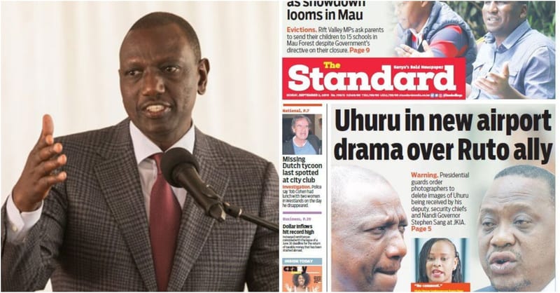Ruto Savagely Hits Back At Standard Newspaper Over ‘Desperate Gutter Journalism’