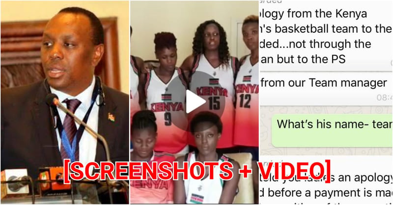 Crooked Sports PS Kirimi Kaberia Demands Official Apology From The Kenya National Women Basketball Team Over Video They Made...