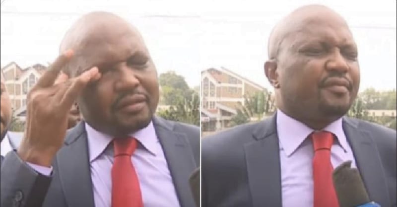 Edwin Sifuna, Social Media Users React To Moses Kuria's Teargas Moment